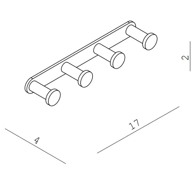 Άγκιστρο Τετραπλό Langberger 21280-34A Χρώμιο 17x2x4cm - 2