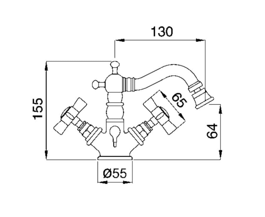 Μπαταρία Μπιντέ Bugnatese Princeton 844-100 Χρώμιο - 2