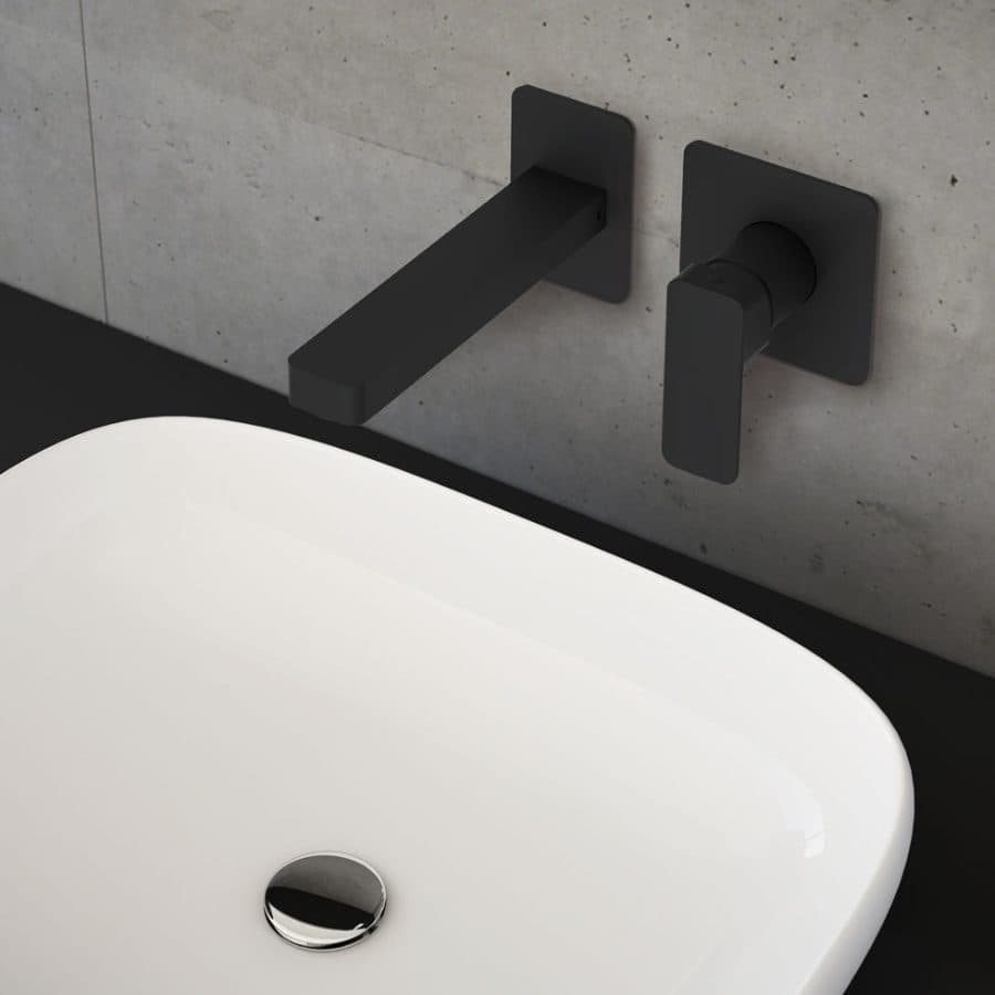 Μπαταρία Νιπτήρος Εντοιχισμού Eurorama Quadra 144904-400 Ματ Μαύρο - 2