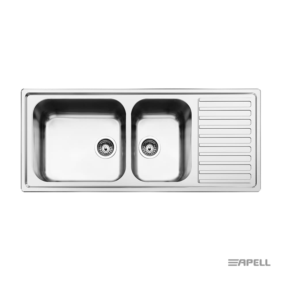 Νεροχύτης κουζίνας ανοξείδωτος Apell Anniversario 8116-112 Inox Σατινέ (Σαγρέ) 116×50 (ένθετος)