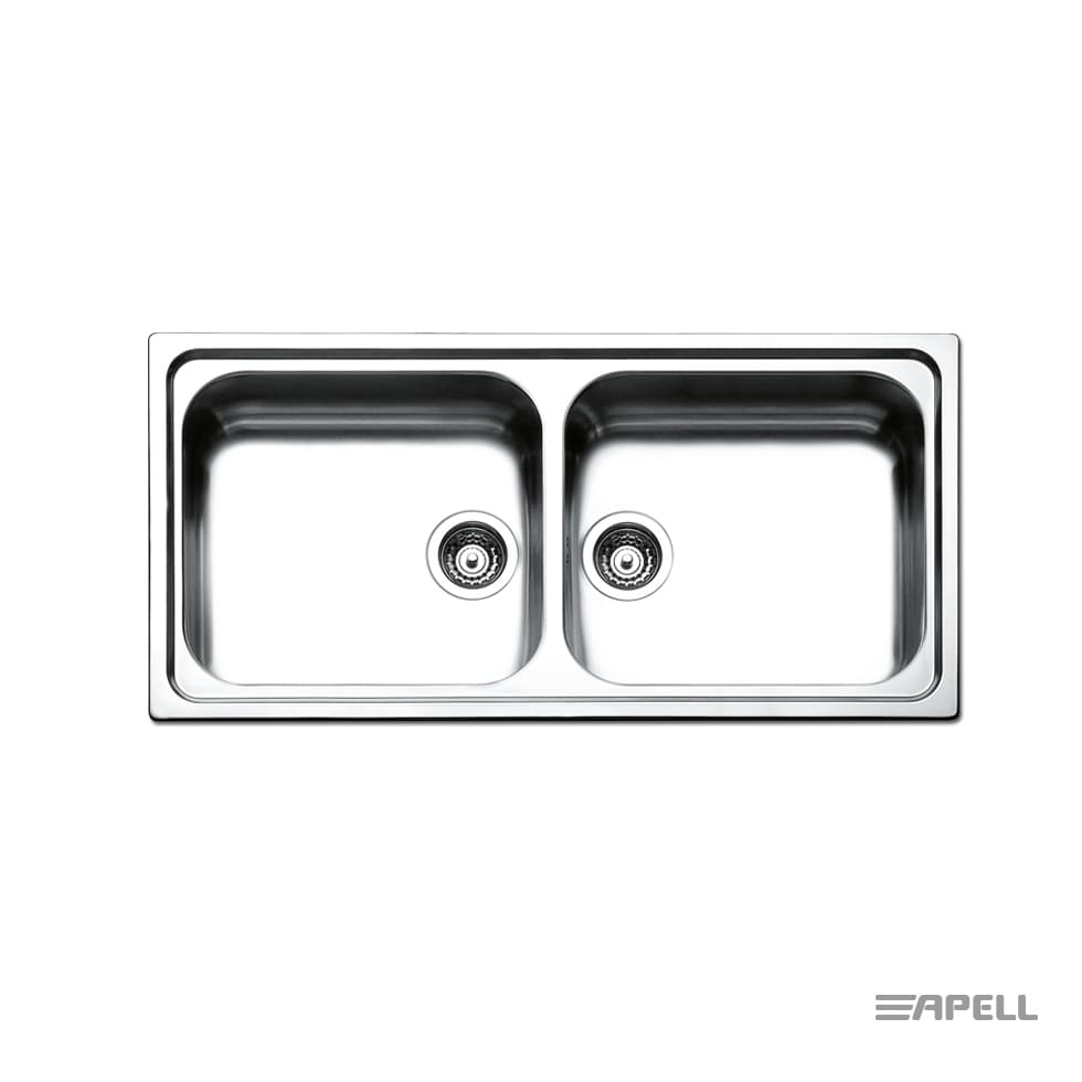 Νεροχύτης κουζίνας ανοξείδωτος Apell Linear 8540-112 Inox Σατινέ (Σαγρέ) 100×50 (ένθετος)