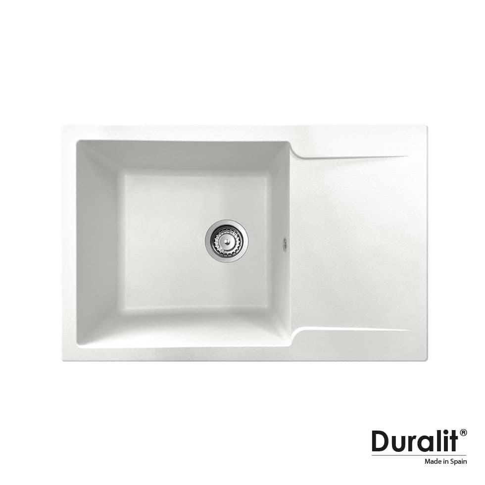 Νεροχύτης κουζίνας συνθετικός Duralit KN105-300 White 79×50 (ένθετος)
