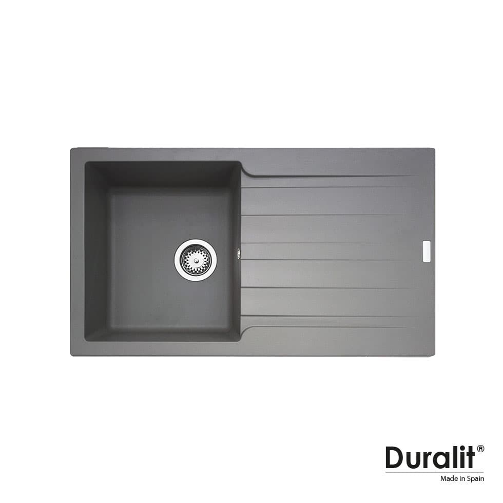 Νεροχύτης κουζίνας συνθετικός Duralit KS100-450 Concrete 86×50 (ένθετος)