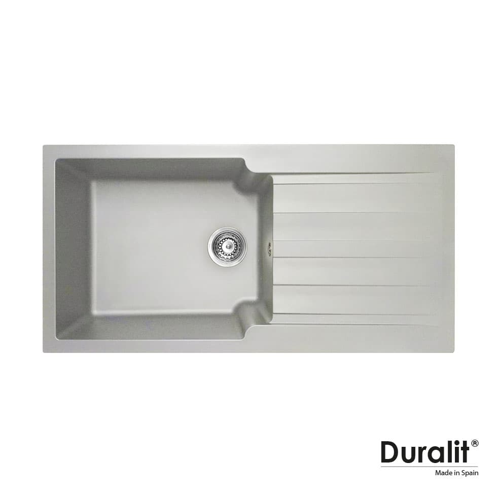 Νεροχύτης κουζίνας συνθετικός Duralit KS105-430 Platinum 100×50 (ένθετος)