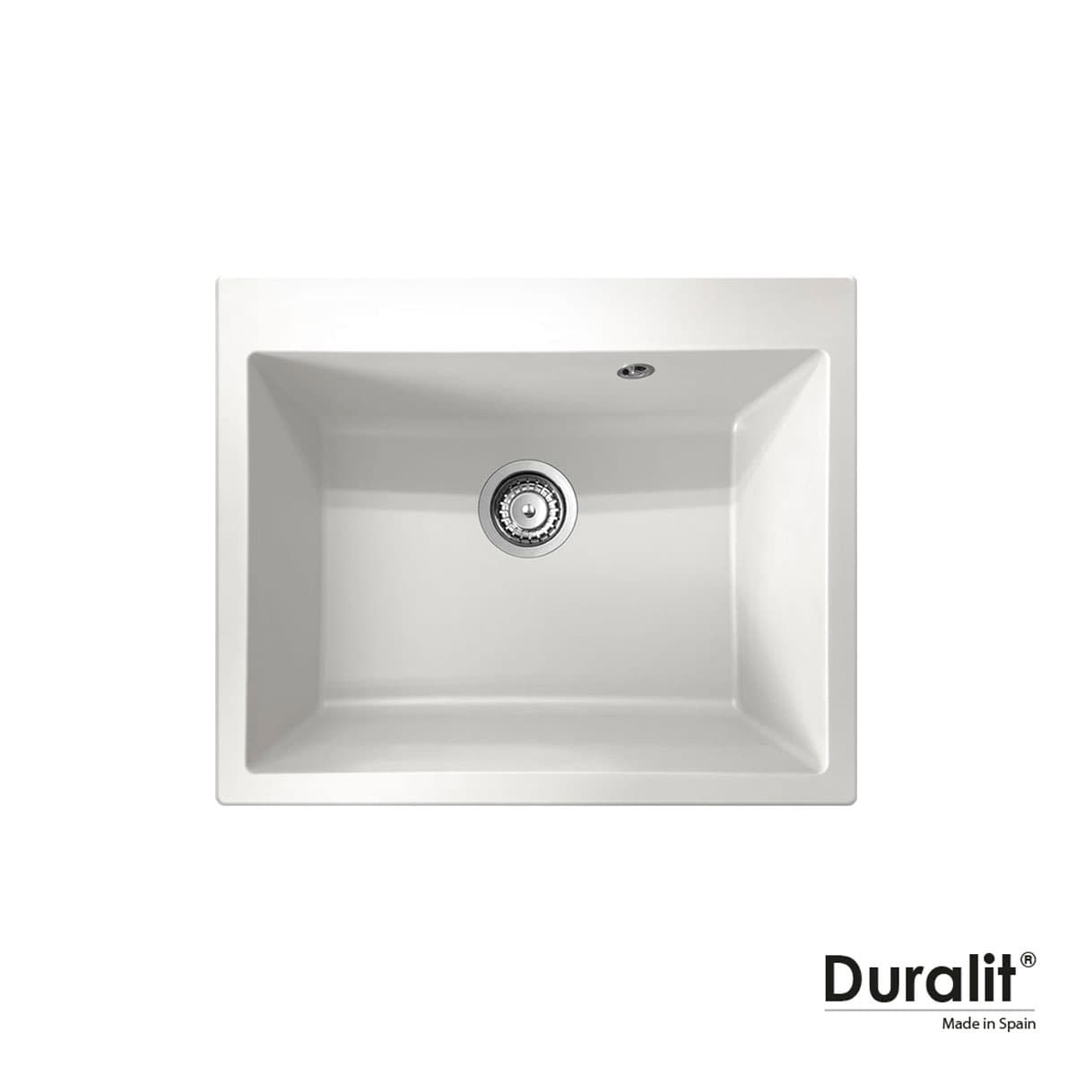 Νεροχύτης κουζίνας συνθετικός Duralit Kz060-300 White 60×50 (ένθετος)