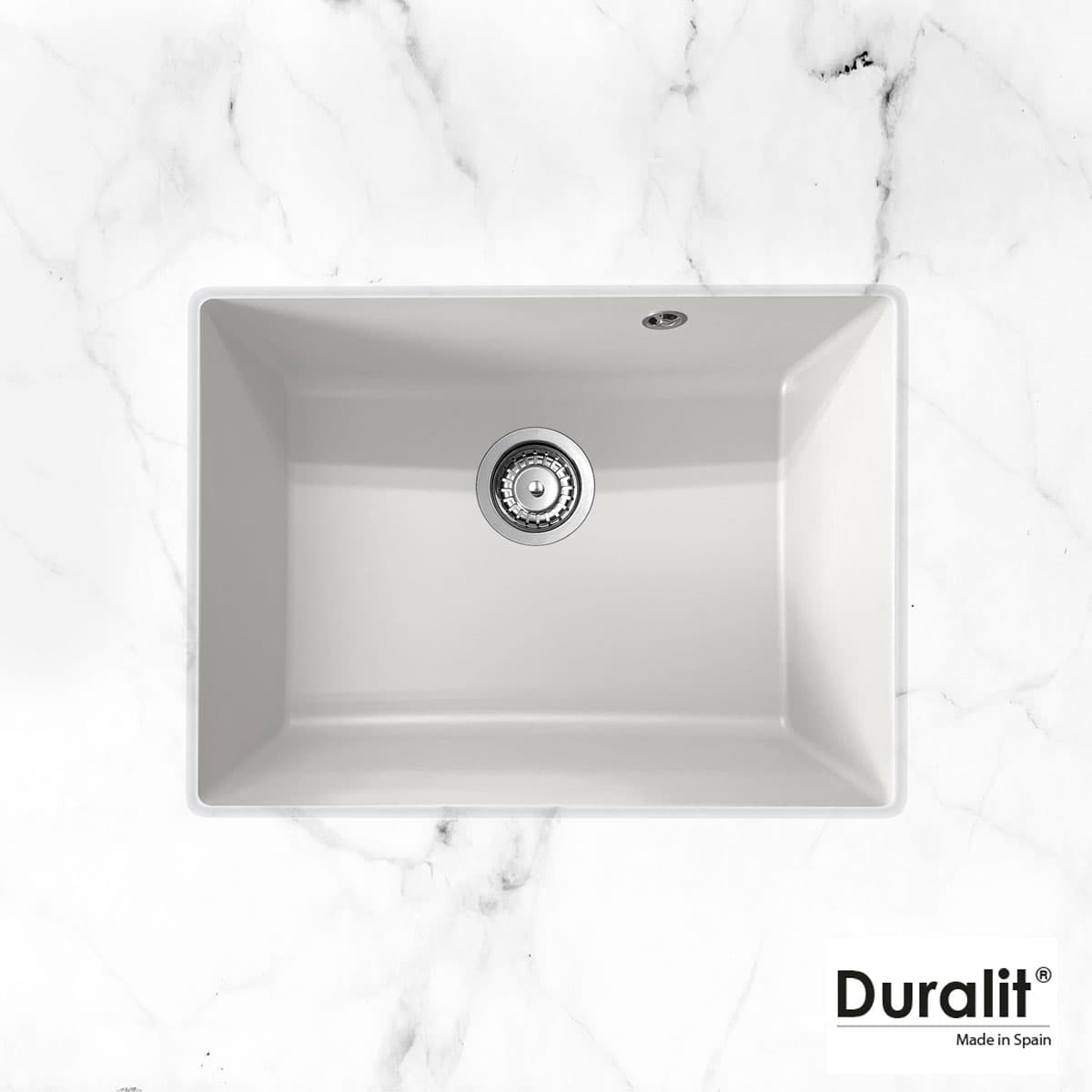Νεροχύτης κουζίνας συνθετικός Duralit Kz060U-300 White 60×50 (υποκαθήμενος)