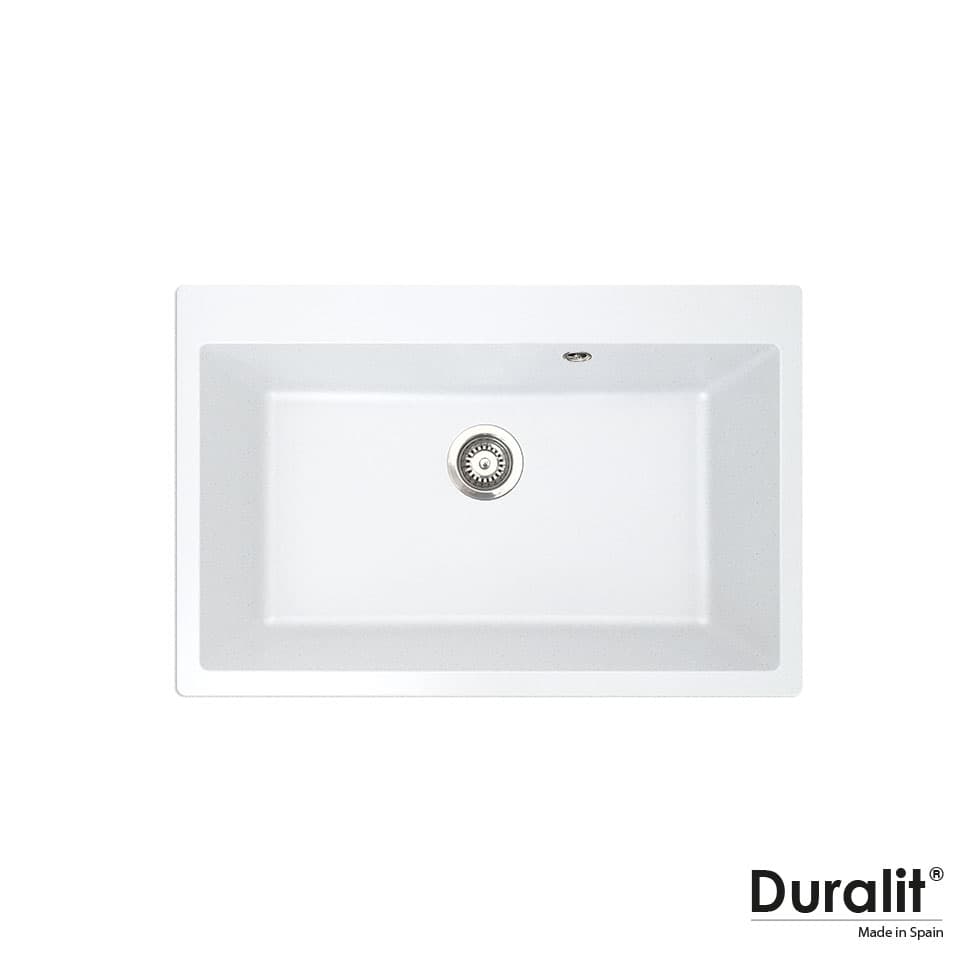 Νεροχύτης κουζίνας συνθετικός Duralit Kz075-300 White 76×50 (ένθετος)