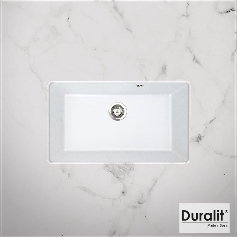 Νεροχύτης κουζίνας συνθετικός Duralit Kz075U-300 White 76×50 (υποκαθήμενος)