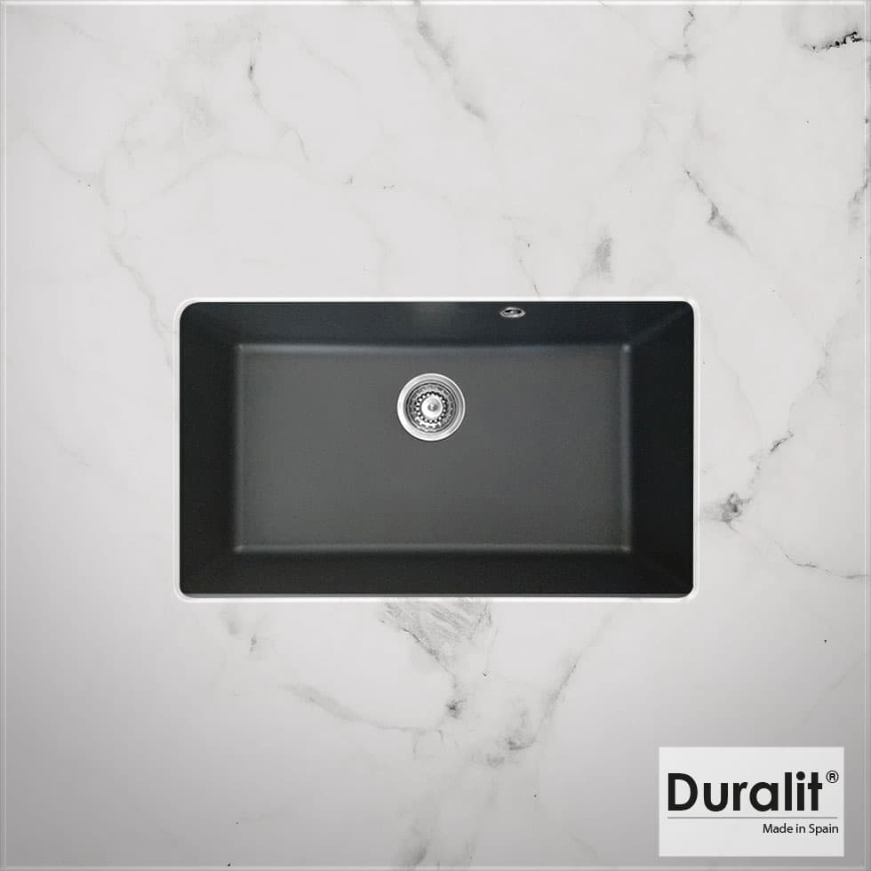 Νεροχύτης κουζίνας συνθετικός Duralit Kz075U-420 Graphite 76×50 (υποκαθήμενος)