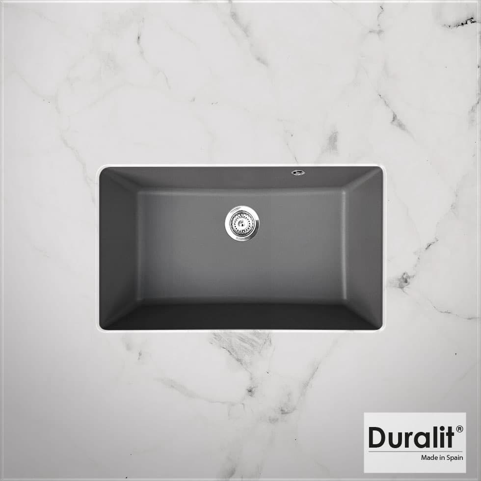 Νεροχύτης κουζίνας συνθετικός Duralit Kz075U-450 Concrete 76×50 (υποκαθήμενος)