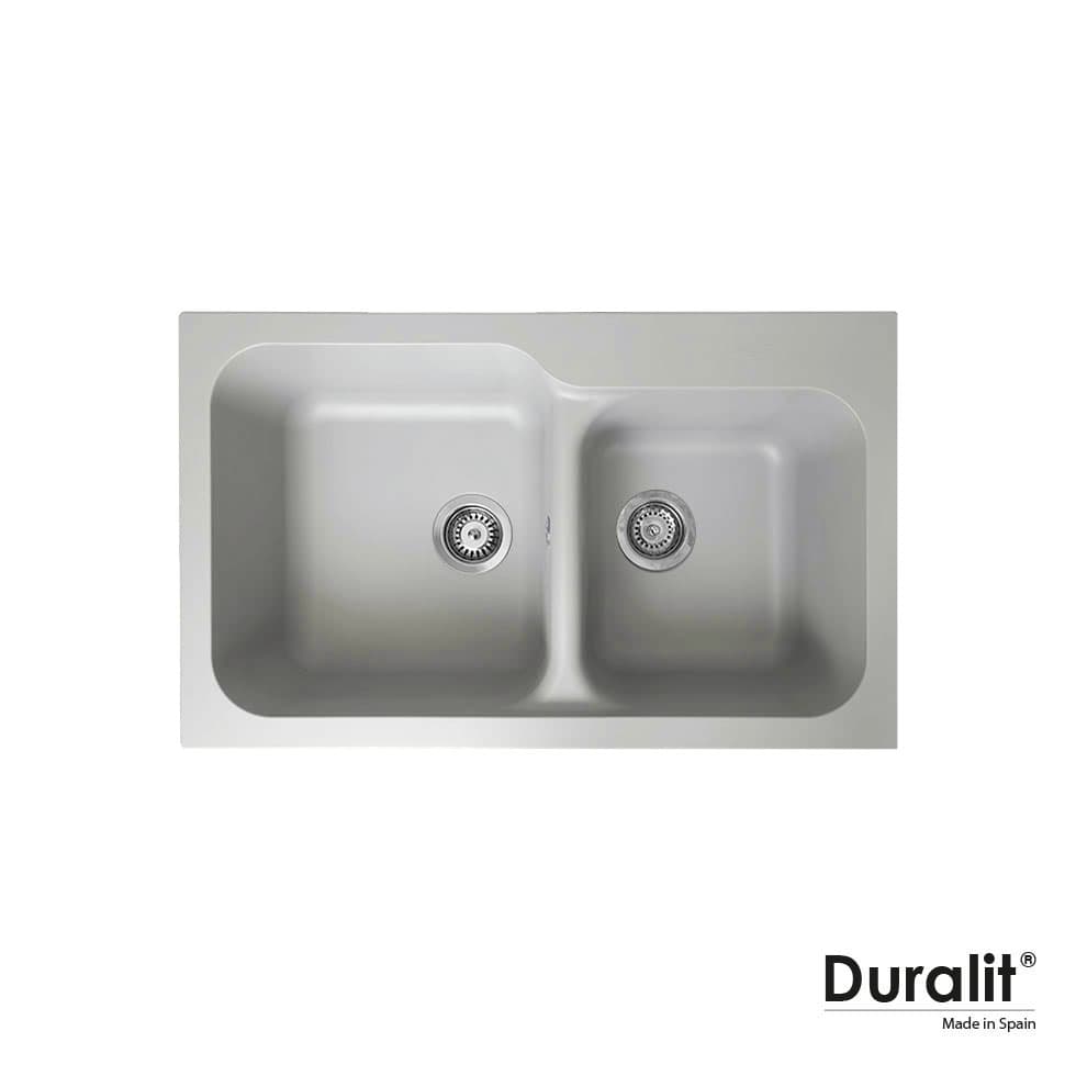 Νεροχύτης κουζίνας συνθετικός Duralit Kz200-430 Platinum 83×50 (ένθετος)
