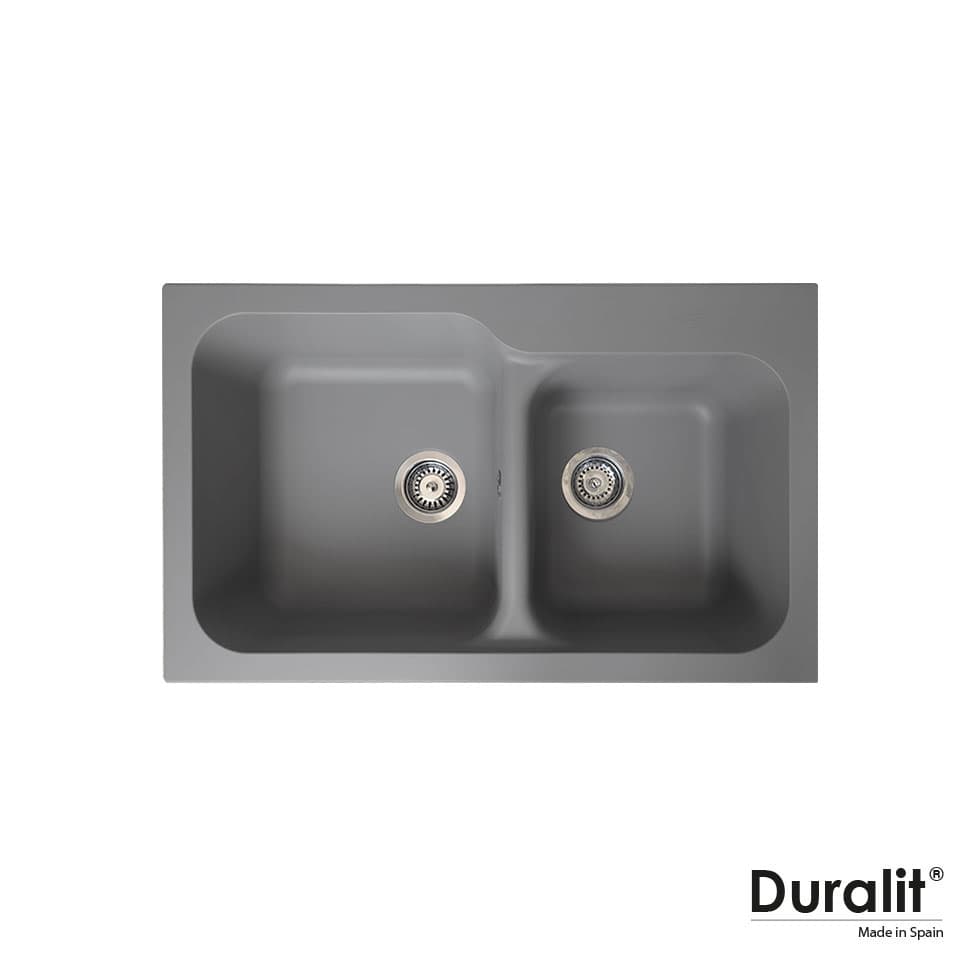 Νεροχύτης κουζίνας συνθετικός Duralit Kz200-450 Concrete 83×50 (ένθετος)