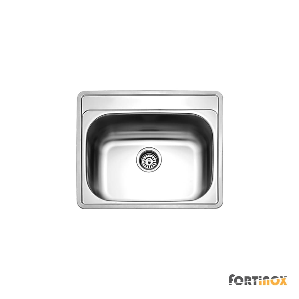 Νεροχύτης κουζίνας ανοξείδωτος Fortinox Valley 25060-112 Inox Σατινέ (Σαγρέ) 60×50 (ένθετος)