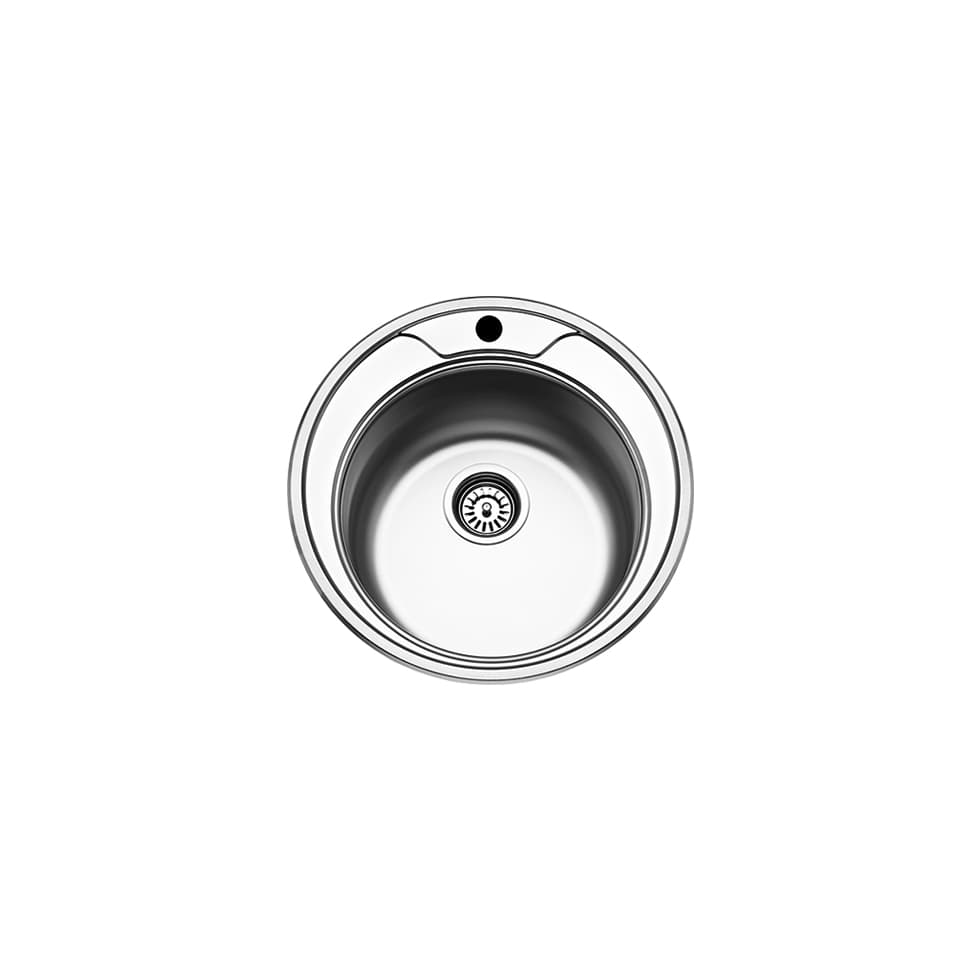 Νεροχύτης κουζίνας ανοξείδωτος Fortinox Valley 25900-110 Inox Σατινέ λείο Φ48 (ένθετος)