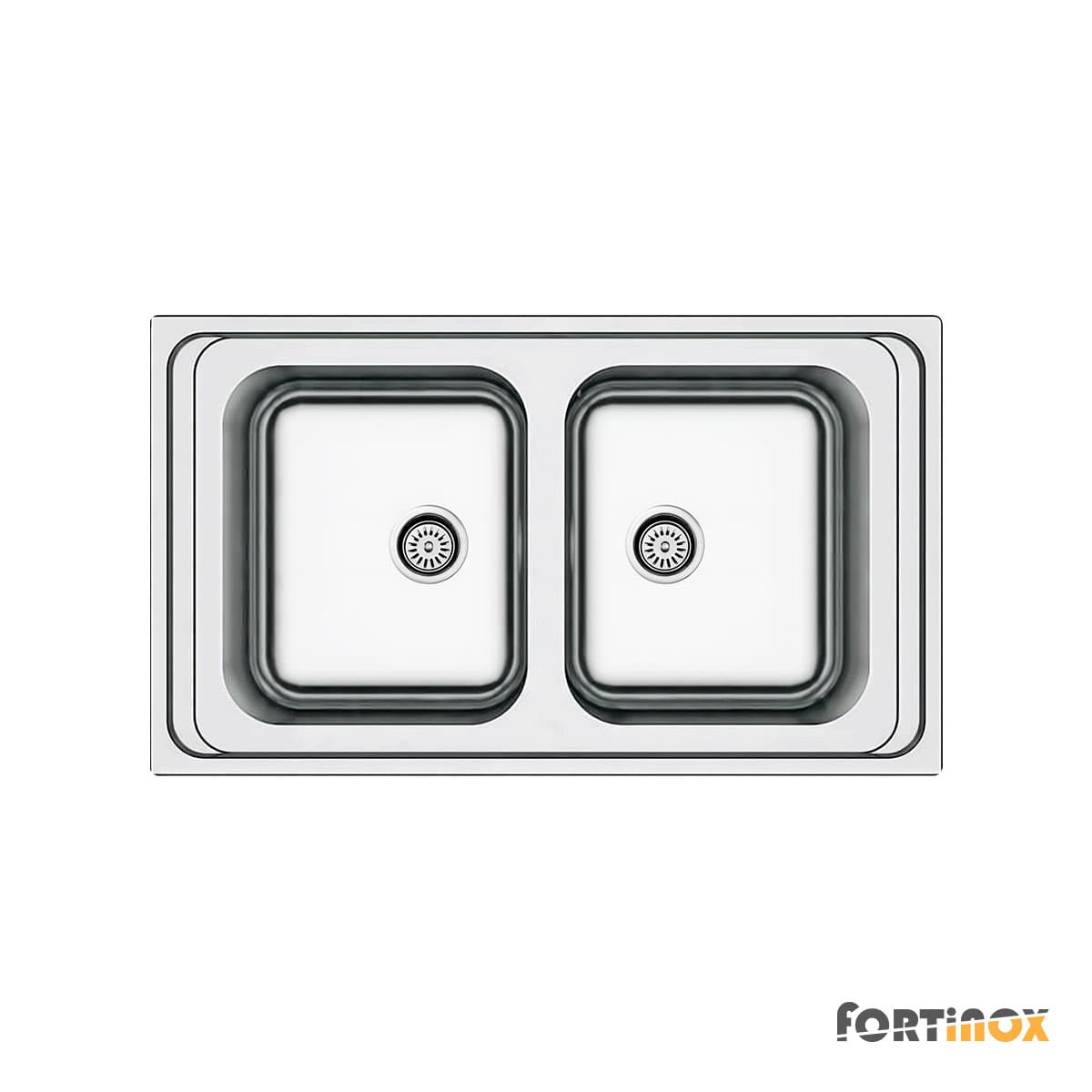 Νεροχύτης κουζίνας ανοξείδωτος Fortinox Arena 27286-110 Inox Σατινέ λείο 86×50 (ένθετος)