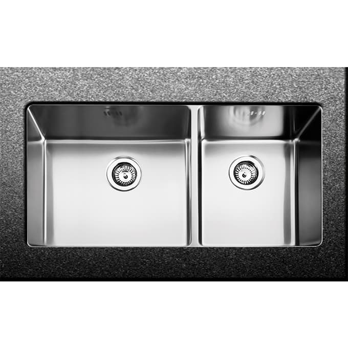 Νεροχύτης κουζίνας ανοξείδωτος Fortinox Squadro 28285-110 Inox Σατινέ λείο 85×44 (υποκαθήμενος)