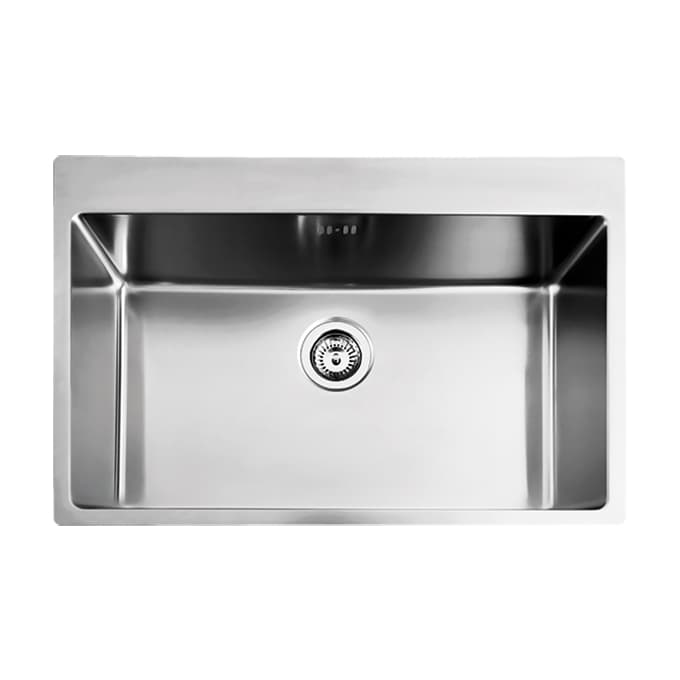 Νεροχύτης κουζίνας ανοξείδωτος Fortinox Squadro 29075-110 Inox Σατινέ λείο 76×50,5 (ένθετος)