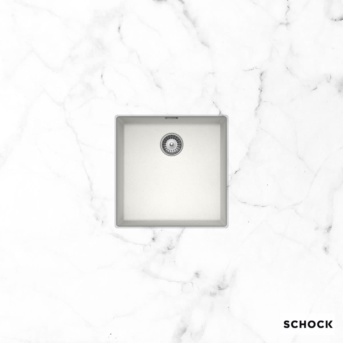 Νεροχύτης κουζίνας γρανιτένιος Schock Cristalite Manhattan 30050U-1301 Superwhite 45,6×45,6 (υποκαθήμενος)