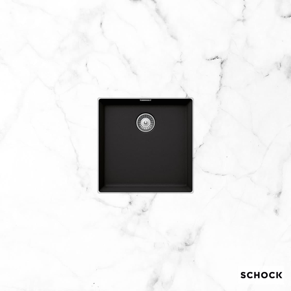 Νεροχύτης κουζίνας γρανιτένιος Schock Cristalite Manhattan 30050U-1401 Nero 45,6×45,6 (υποκαθήμενος)