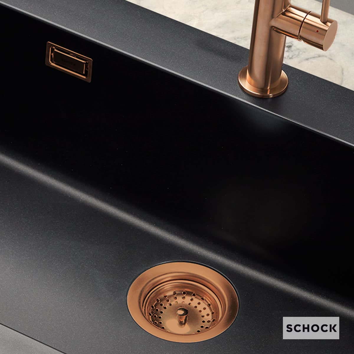 Βαλβίδα νεροχύτη + υπερχείλιση Schock 400054-222 Copper (πώληση μαζί με νεροχύτη schock)