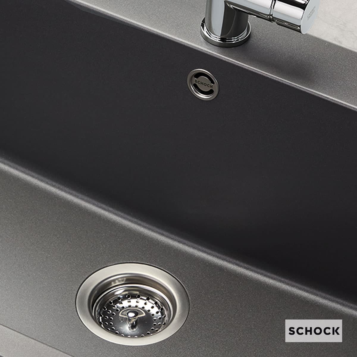 Βαλβίδα νεροχύτη + υπερχείλιση Schock 400060-110 Inox Brushed (πώληση μαζί με νεροχύτη schock)