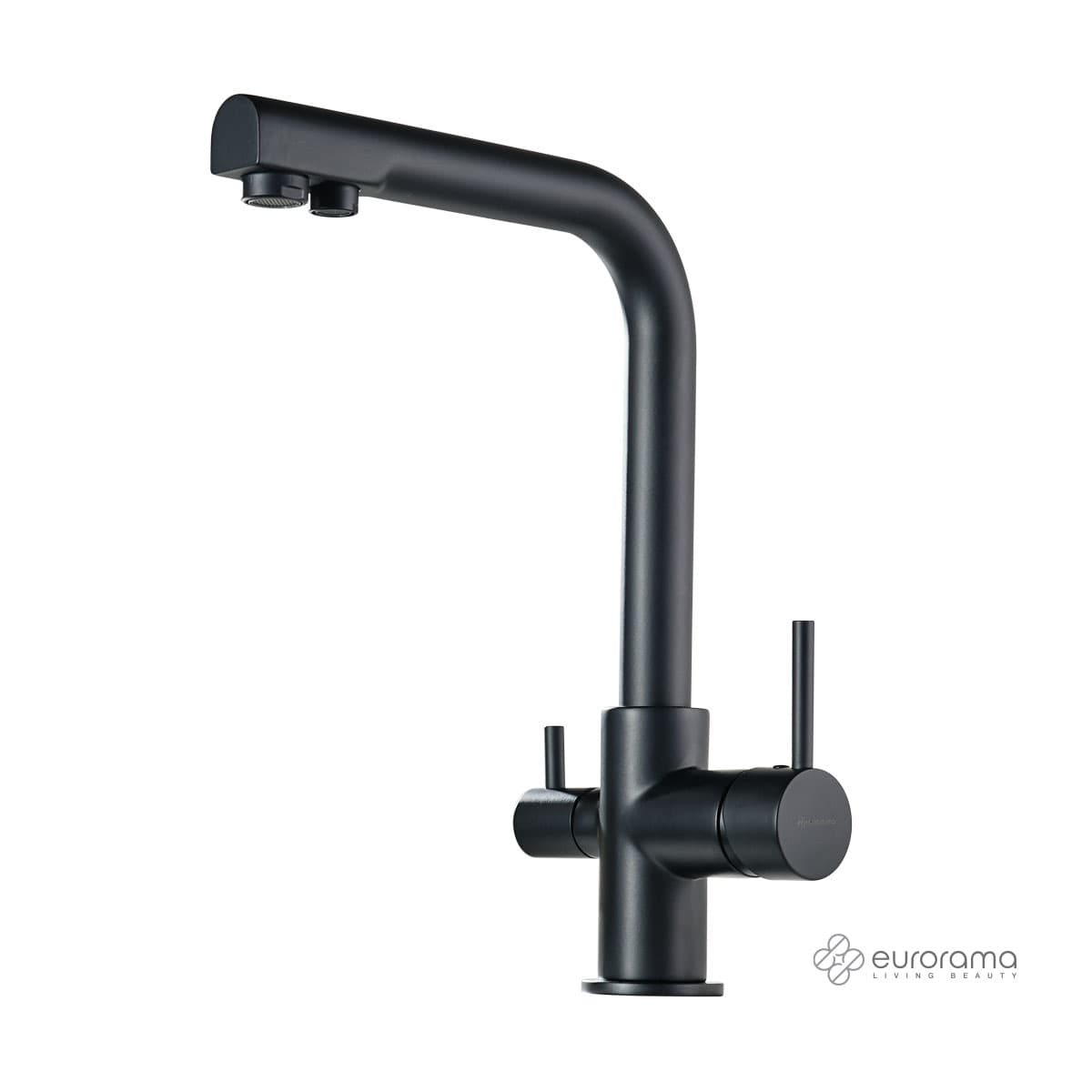 Μπαταρία κουζίνας Eurorama Filter-tap 13534-400 Ματ Μαύρο (για σύνδεση με ντεπόζιτο) Υ31,8cm