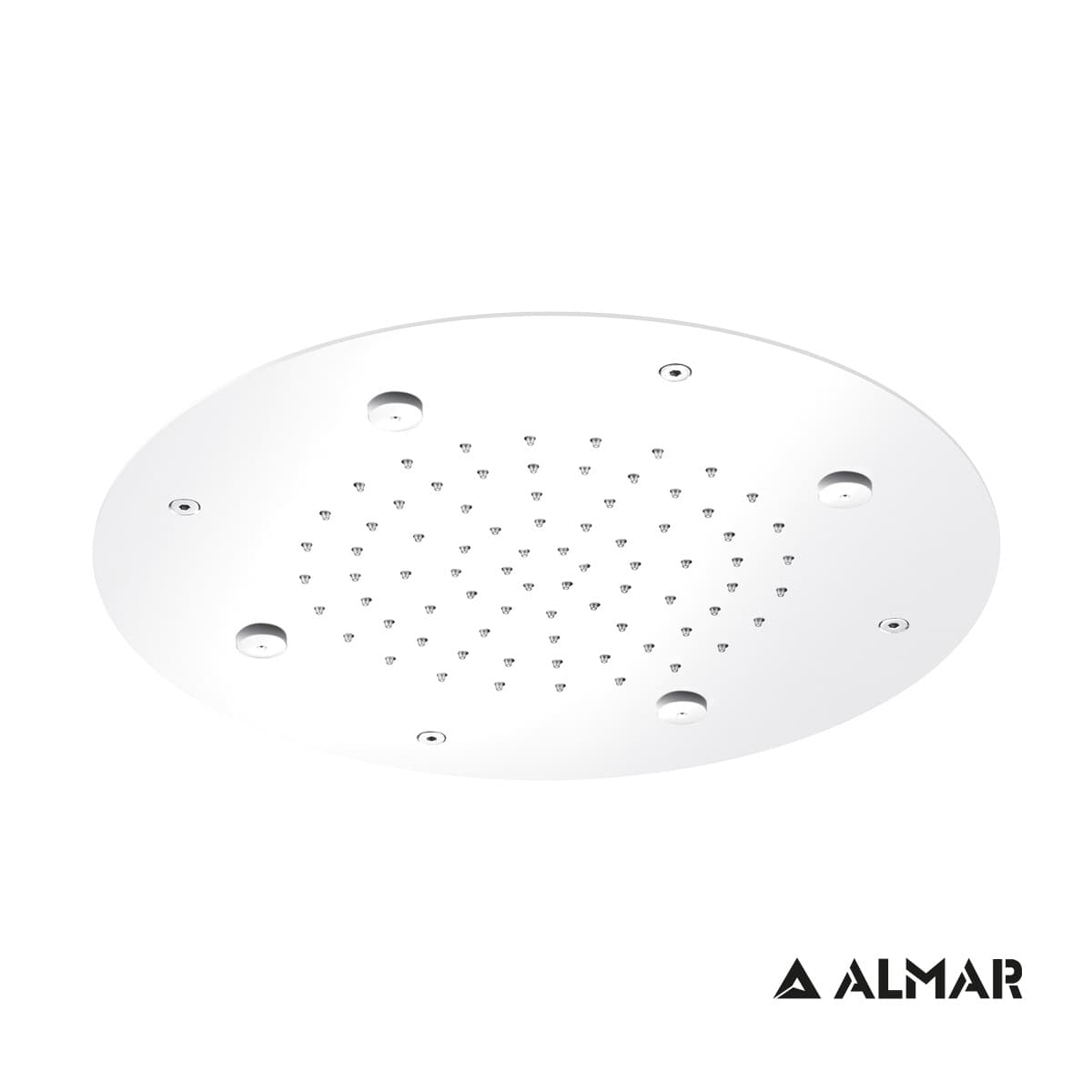 Κεφαλή Ντους Οροφής Εντοιχισμού Almar E044219-300 Round Mist Temptation Ματ Λευκό Φ38cm