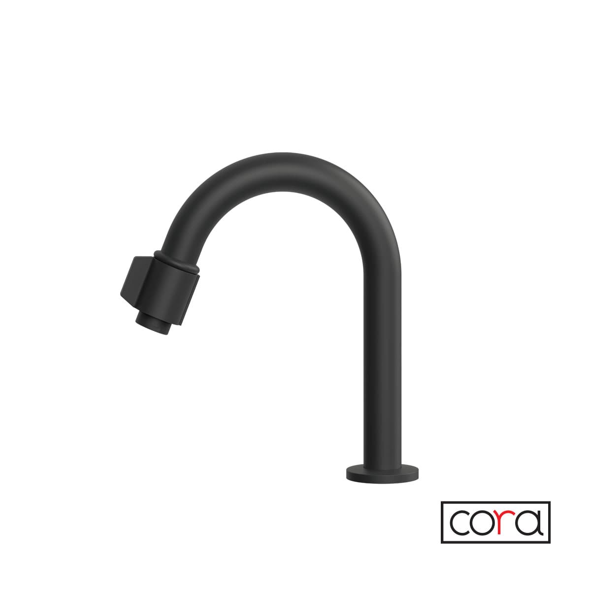 Στόμιο για φίλτρο νερού (με διακόπτη) Cora 13504-400 Ματ Μαύρο (μόνο κρύο) Υ21,1cm