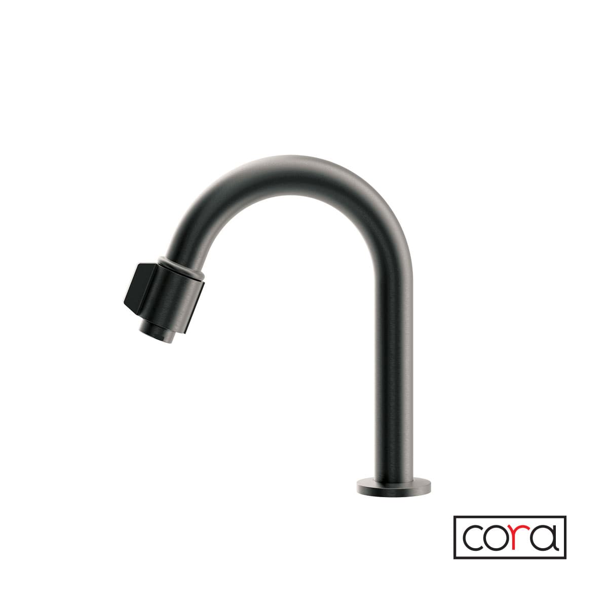 Στόμιο για φίλτρο νερού (με διακόπτη) Cora 13504-410 Black Brushed (μόνο κρύο) Υ21,1cm