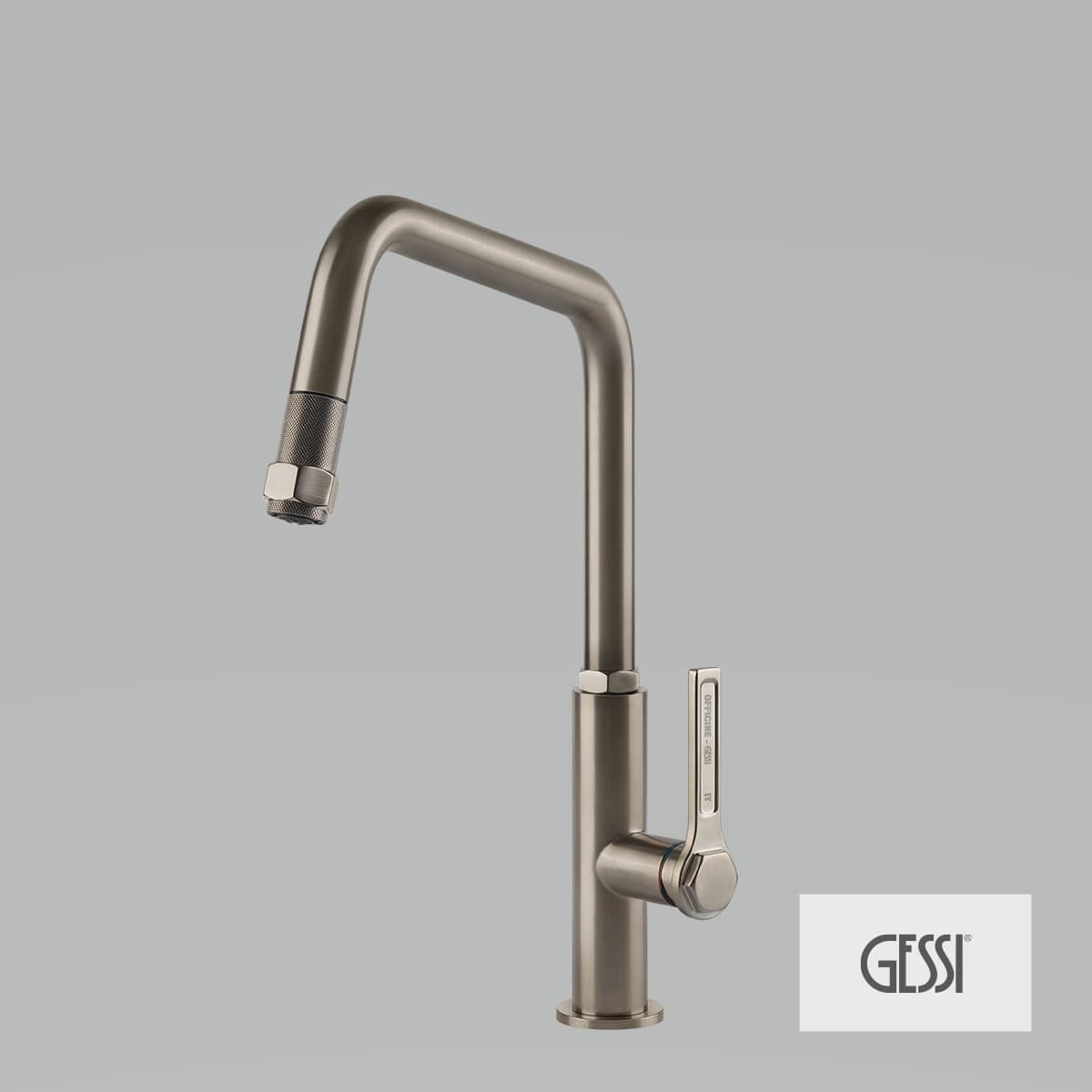 Μπαταρία κουζίνας Gessi Officine 60053-149 Inox Finish Υ37,9cm