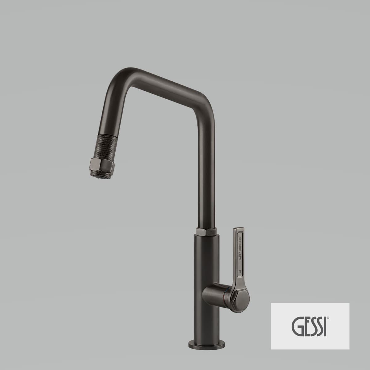 Μπαταρία κουζίνας Gessi Officine 60053-707 Black metal Brushed PVD Υ37,9cm
