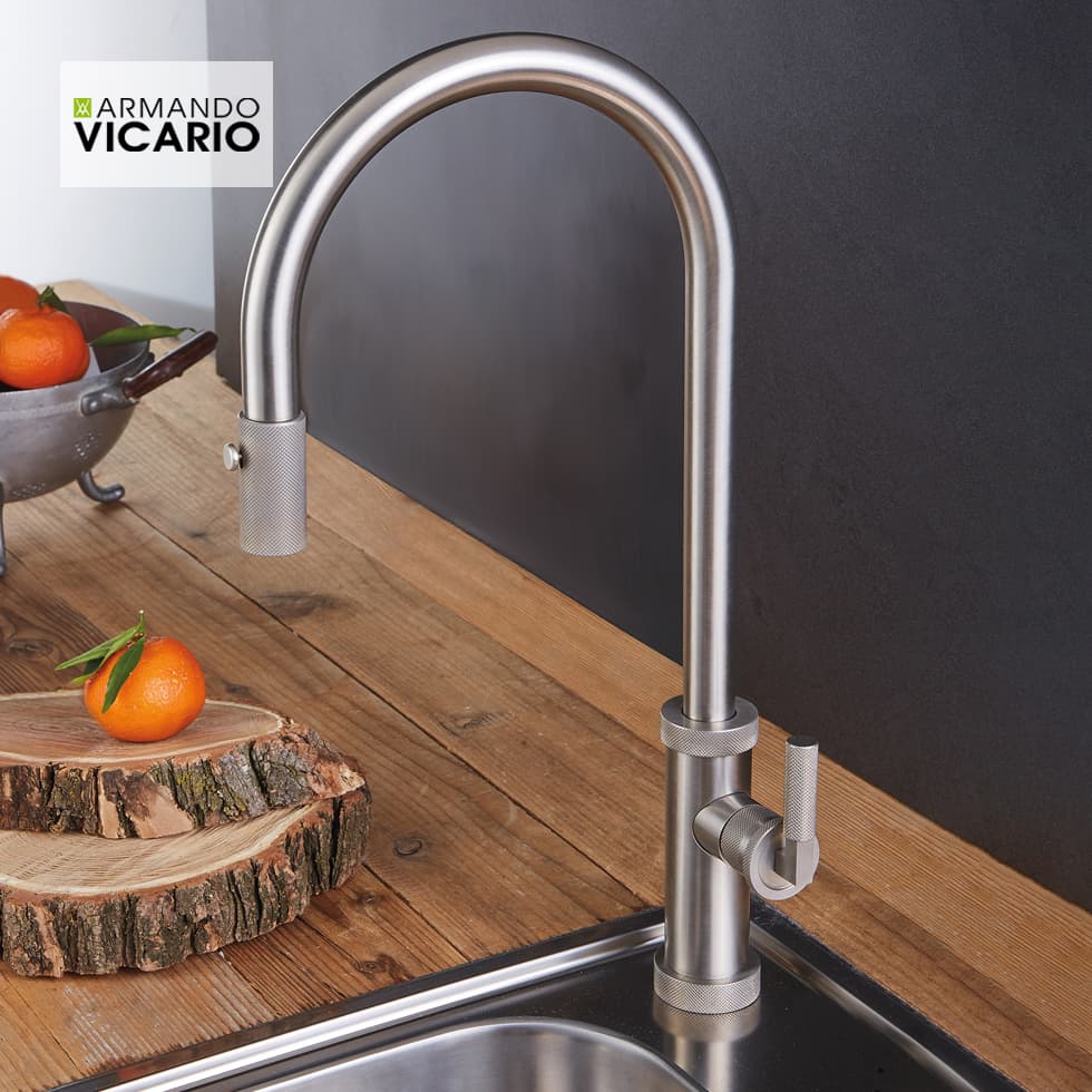Μπαταρία κουζίνας Armando Vicario Urban 400702-110 Inox Σατινέ Υ46,8cm