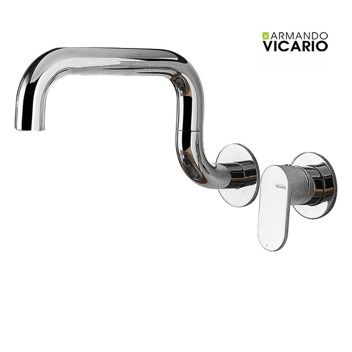 Μπαταρία κουζίνας εντοιχισμού Armando Vicario Laundry 400747-100 Χρώμιο (2 οπών) Υ19,1cm