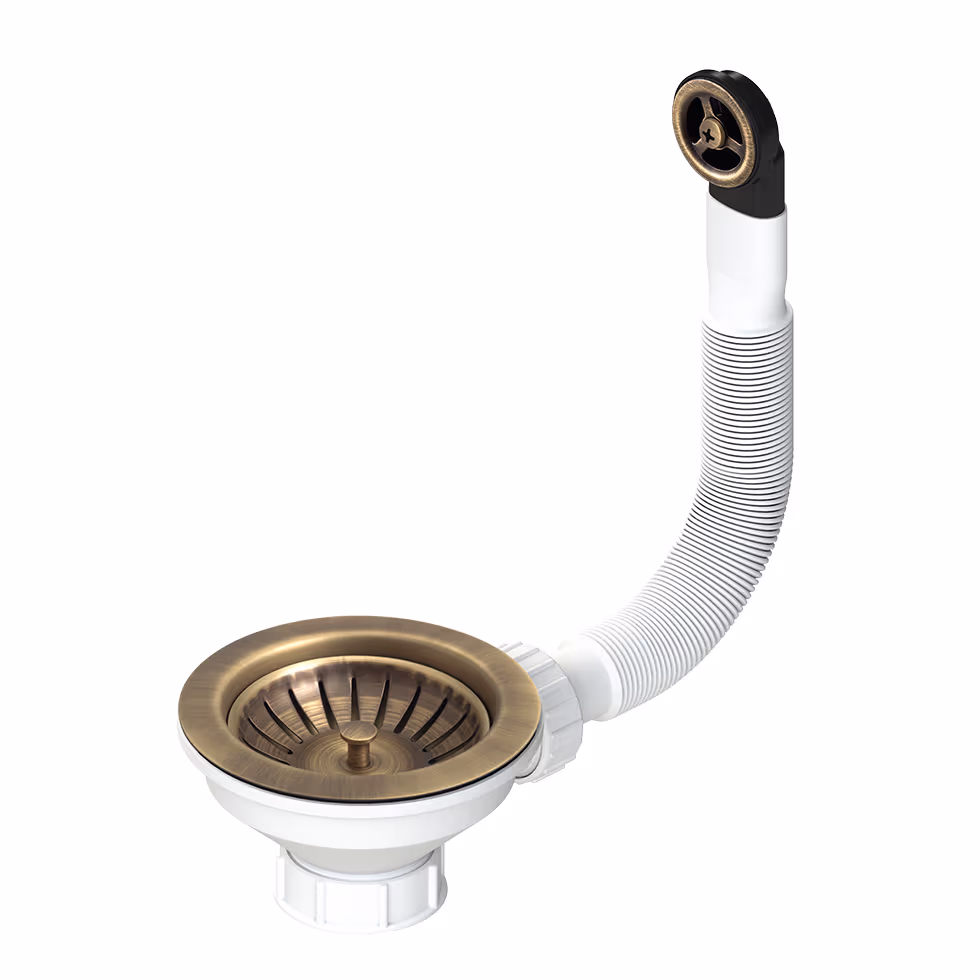 Βαλβίδα νεροχύτη + υπερχείλιση 3 1/2'' 670-220 Bronze (πώληση μαζί με νεροχύτη schock)