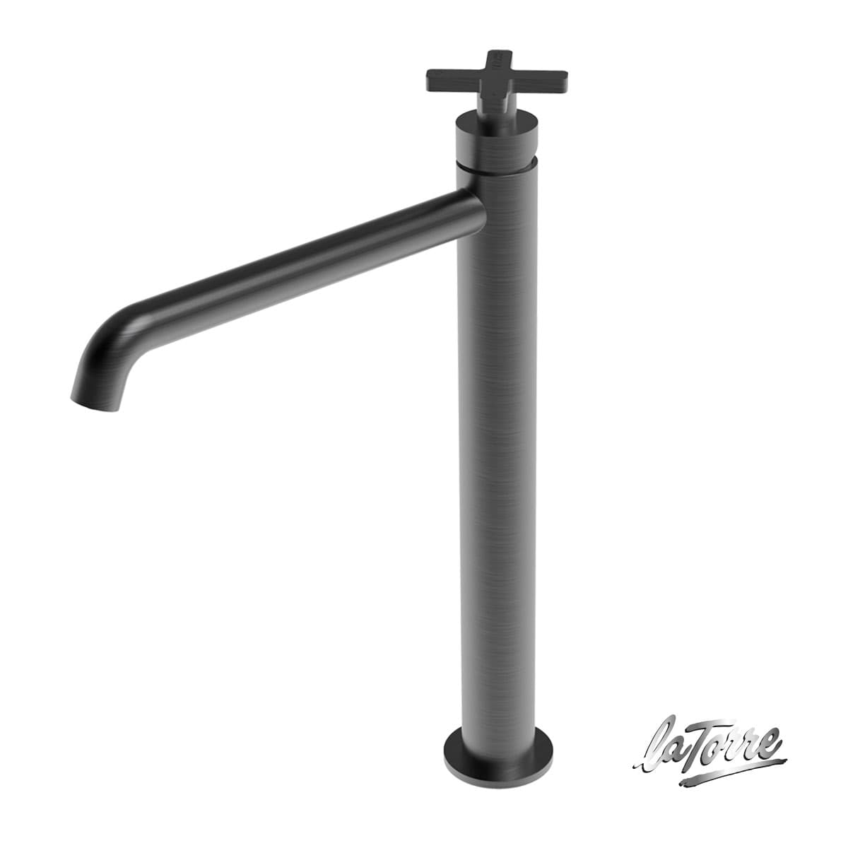 Μπαταρία Νιπτήρος Ψηλή La Torre Elle Cross 38016-410 Black Brushed