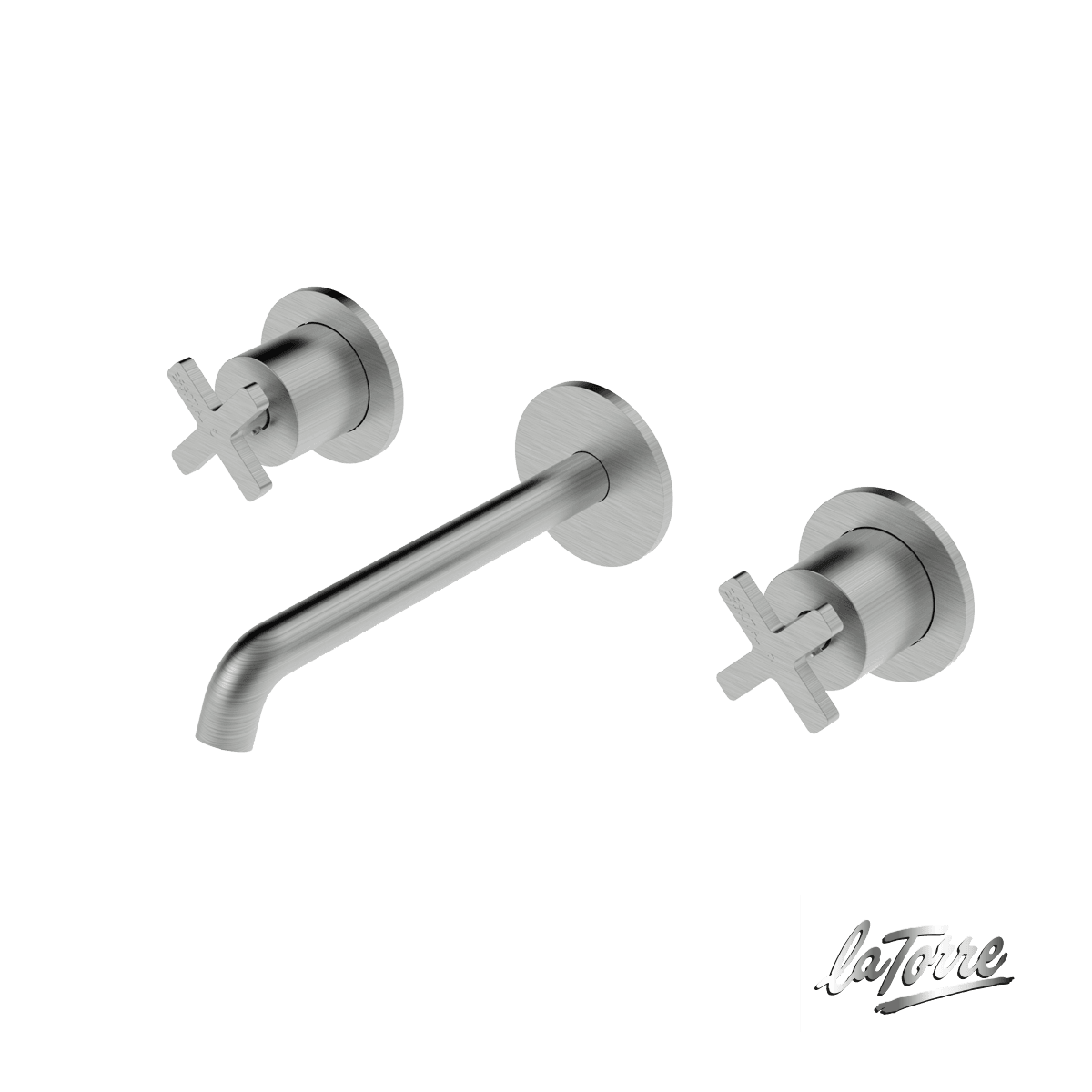 Μπαταρία Νιπτήρος Εντοιχισμού La Torre Elle Cross 38118-110 Inox Brushed (3 οπών)