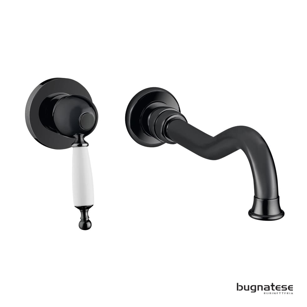 Μπαταρία Νιπτήρος Εντοιχισμού Bugnatese Oxford 6345-400 Ματ Μαύρο με Πορσελάνη