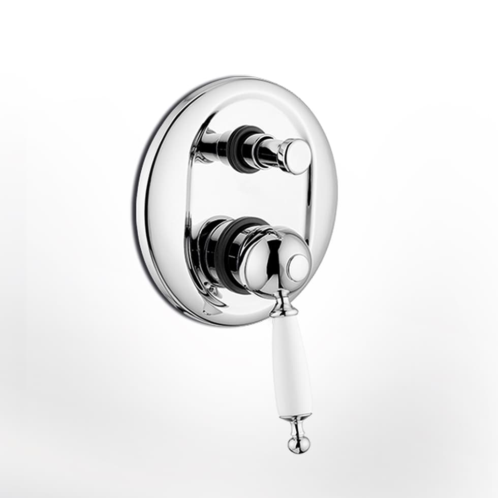 Μίκτης Εντοιχισμού 2 εξόδων Bugnatese Oxford 6372-100 Χρώμιο με Πορσελάνη
