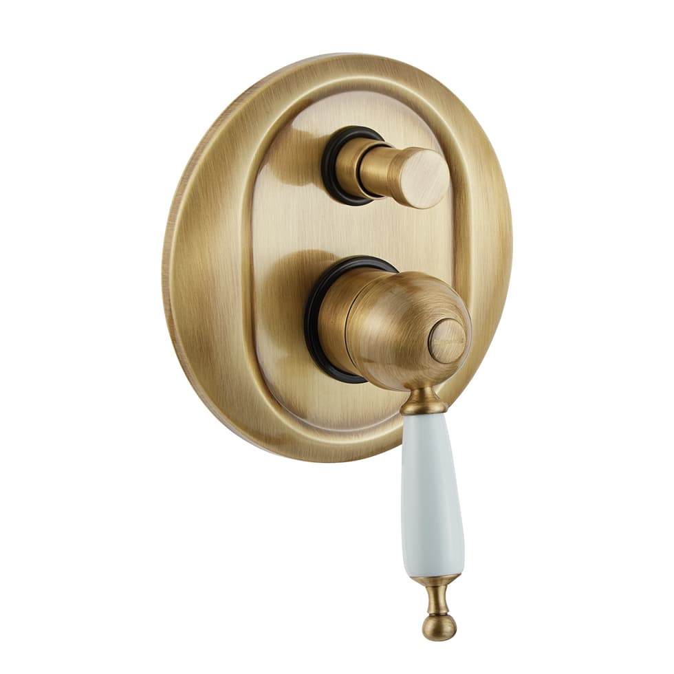 Μίκτης Εντοιχισμού 2 εξόδων Bugnatese Oxford 6372-220 Μπρονζέ με Πορσελάνη