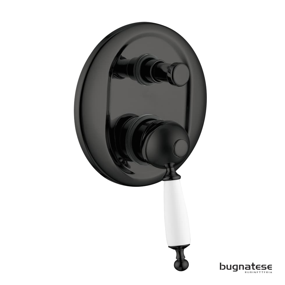 Μίκτης Εντοιχισμού 2 εξόδων Bugnatese Oxford 6372-400 Ματ Μαύρο με Πορσελάνη