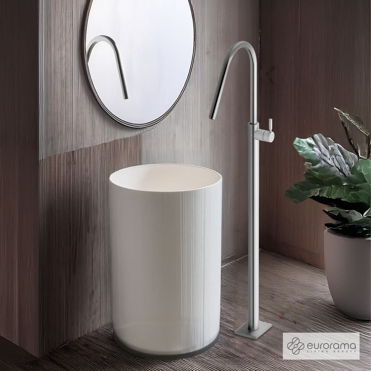 Μπαταρία Νιπτήρος επιδαπέδια Eurorama 13302-110 Inox Σατινέ