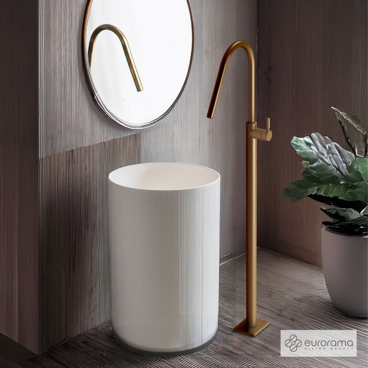 Μπαταρία Νιπτήρος επιδαπέδια Eurorama 13302-221 Bronze Brushed
