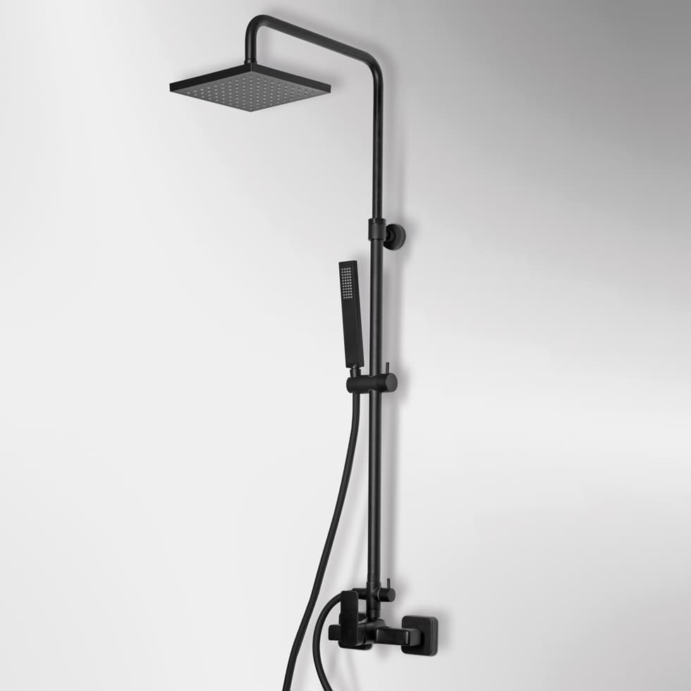 Κολώνα Ντους με Μπαταρία Eurorama Quadra 144065-400 Ματ Μαύρο