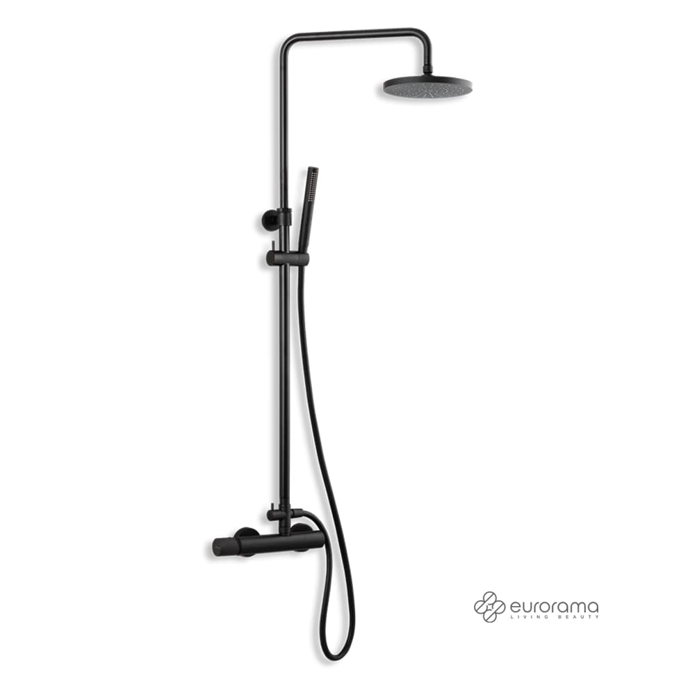 Κολώνα Ντους με Μπαταρία Eurorama Eletta Tecno 167065-400 Ματ Μαύρο