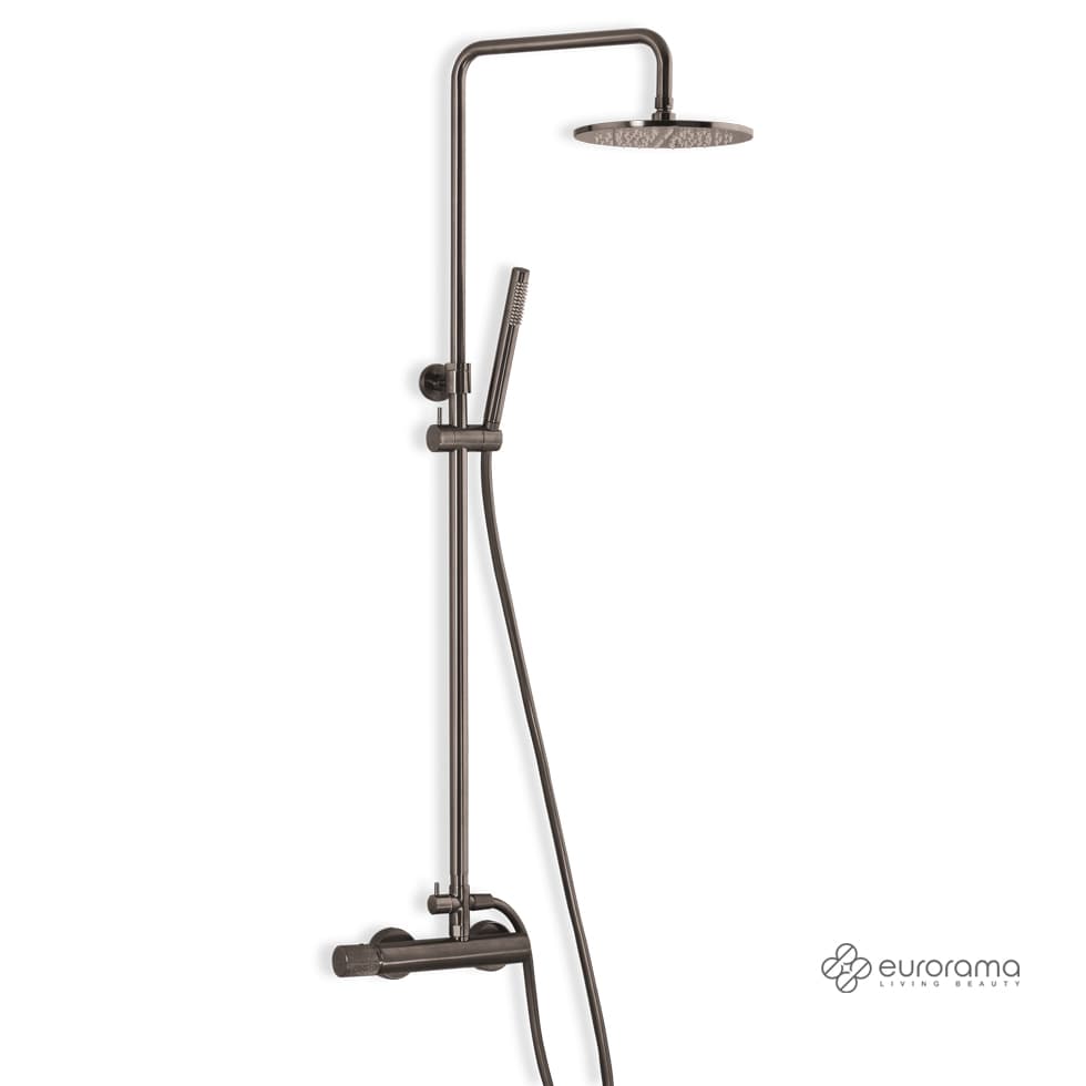 Κολώνα Ντους με Μπαταρία Eurorama Eletta Tecno 167065-410 Black Brushed