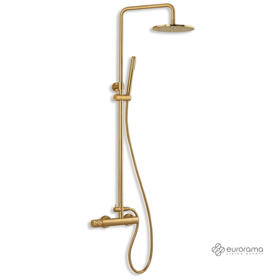 Κολώνα Ντους με Μπαταρία Eurorama Eletta Chester 168065-201 Light Gold Brushed