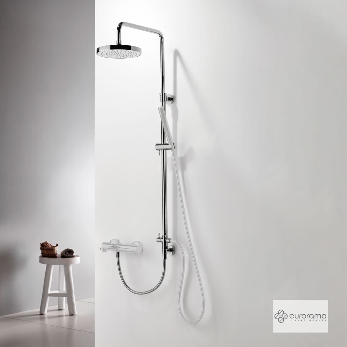 Κολώνα Ντους Eurorama 51400R-110 Inox Σατινέ (χωρίς μπαταρία)