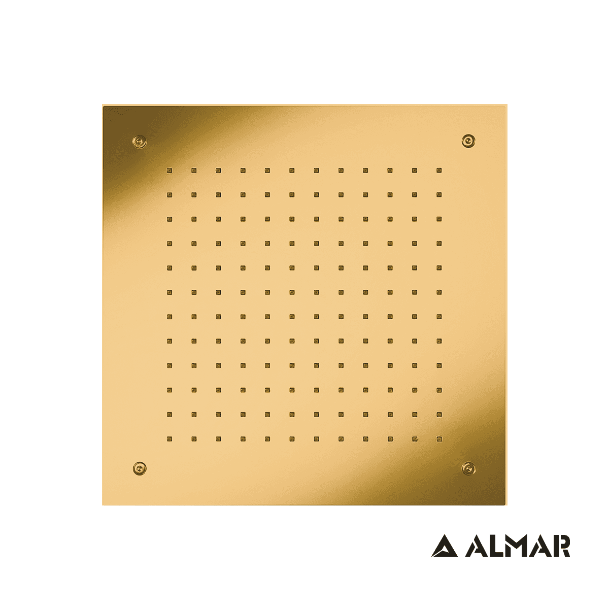 Κεφαλή Ντους Οροφής Εντοιχισμού Almar E044046-211 Square Temptation Gold Brushed PVD 38x38cm