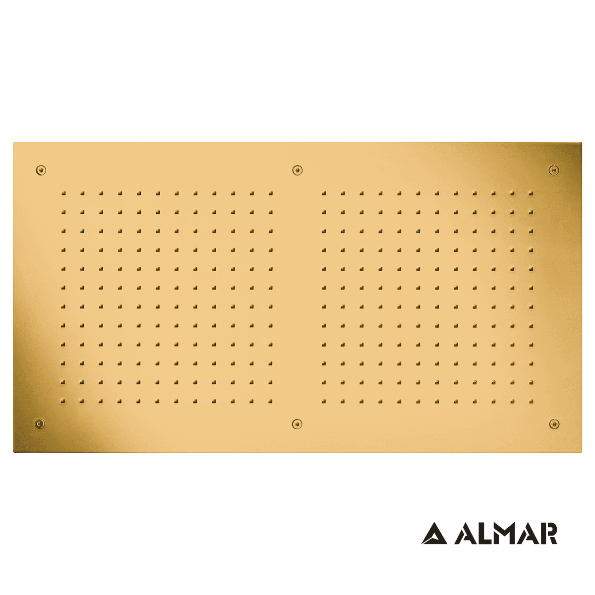 Κεφαλή Ντους Οροφής Εντοιχισμού Almar E044088-211 Rectangular Temptation Gold Brushed PVD 70x38cm