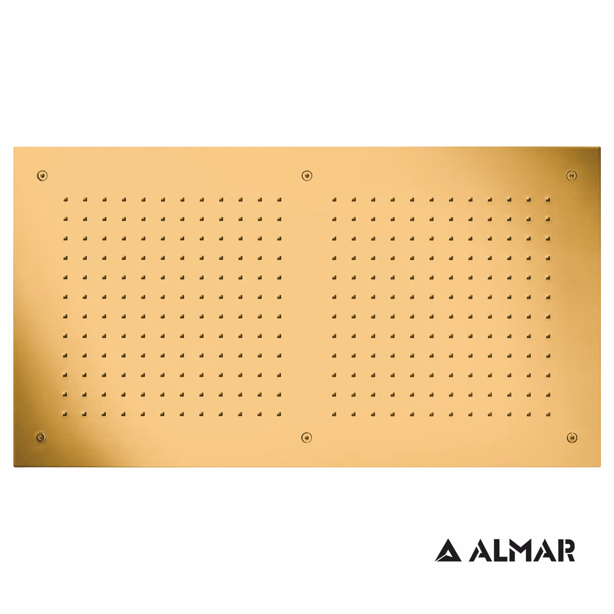 Κεφαλή Ντους Οροφής Εντοιχισμού Almar E044088-211 Rectangular Temptation Gold Brushed PVD 70x38cm